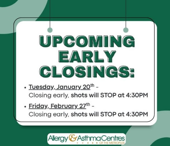 January early closings